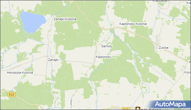 mapa Kaplonosy, Kaplonosy na mapie Targeo