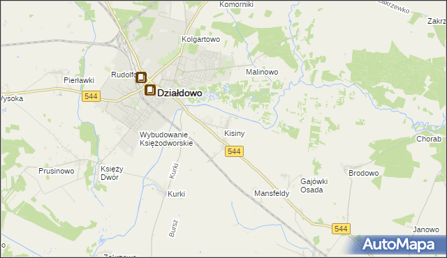 mapa Kisiny, Kisiny na mapie Targeo