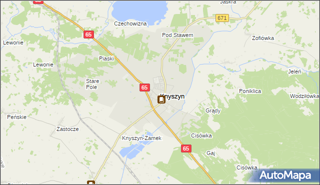 mapa Knyszyn powiat moniecki, Knyszyn powiat moniecki na mapie Targeo