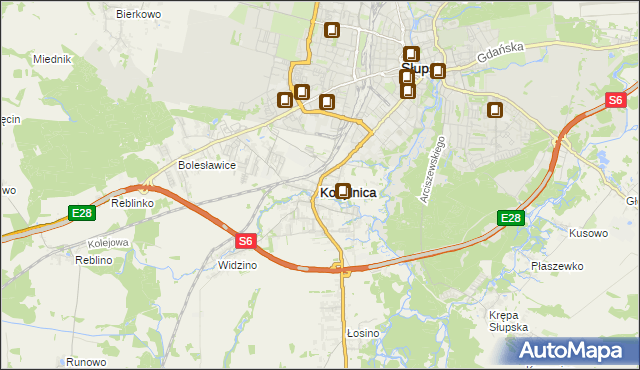 mapa Kobylnica powiat słupski, Kobylnica powiat słupski na mapie Targeo