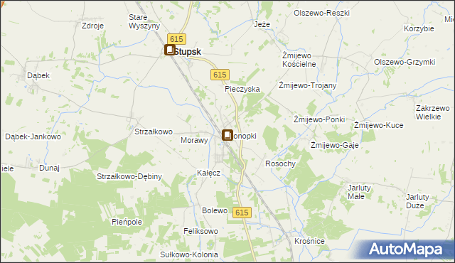 mapa Konopki gmina Stupsk, Konopki gmina Stupsk na mapie Targeo