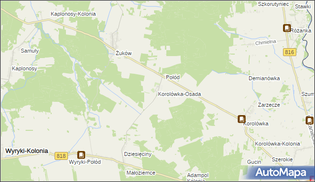 mapa Korolówka-Osada, Korolówka-Osada na mapie Targeo