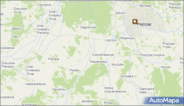 mapa Kościeniewicze, Kościeniewicze na mapie Targeo