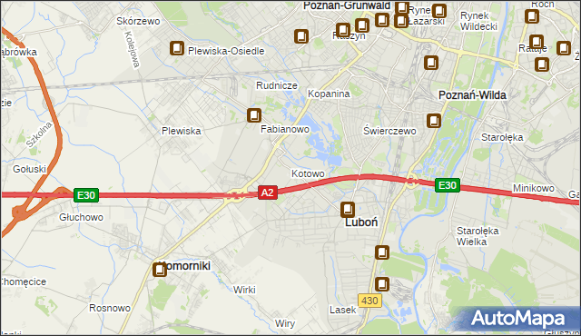 mapa Kotowo gmina Poznań, Kotowo gmina Poznań na mapie Targeo