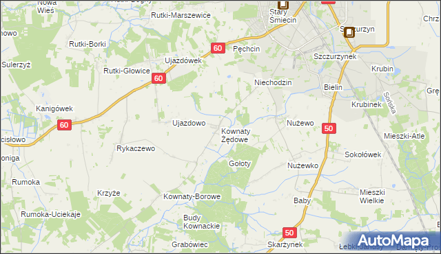 mapa Kownaty Żędowe, Kownaty Żędowe na mapie Targeo