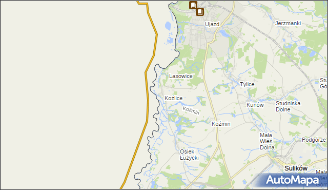 mapa Koźlice gmina Zgorzelec, Koźlice gmina Zgorzelec na mapie Targeo