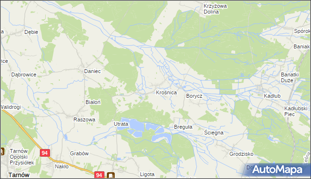 mapa Krośnica gmina Izbicko, Krośnica gmina Izbicko na mapie Targeo