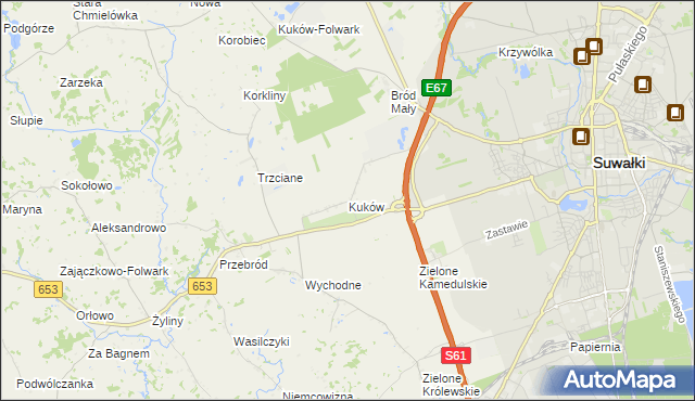 mapa Kuków gmina Suwałki, Kuków gmina Suwałki na mapie Targeo