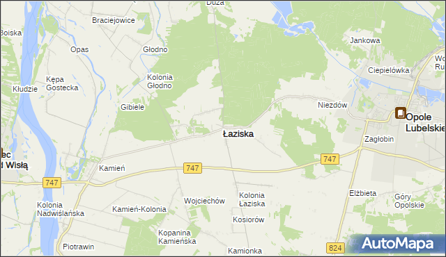 mapa Łaziska powiat opolski, Łaziska powiat opolski na mapie Targeo