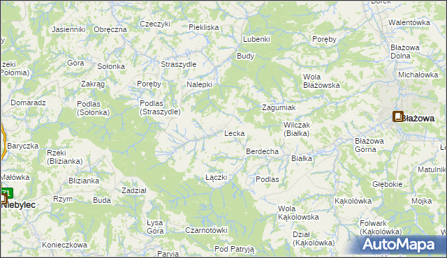 mapa Lecka, Lecka na mapie Targeo