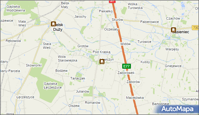 mapa Lewiczyn gmina Belsk Duży, Lewiczyn gmina Belsk Duży na mapie Targeo