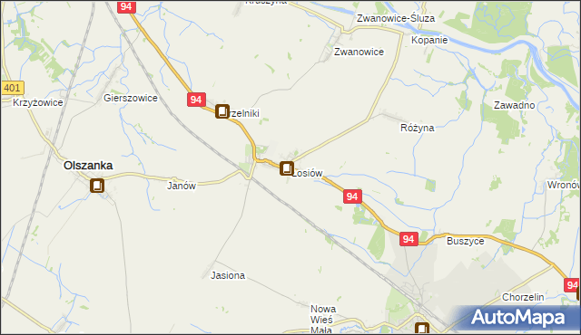 mapa Łosiów, Łosiów na mapie Targeo