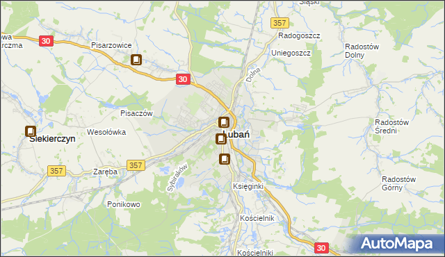 mapa Lubań, Lubań na mapie Targeo