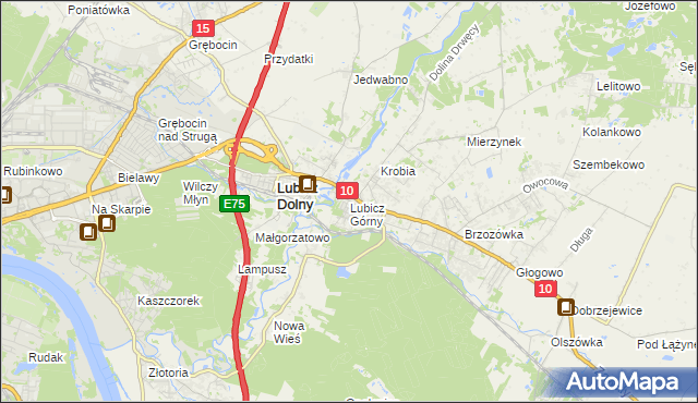 mapa Lubicz Górny, Lubicz Górny na mapie Targeo