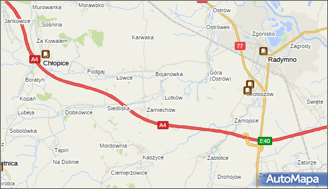 mapa Lutków, Lutków na mapie Targeo