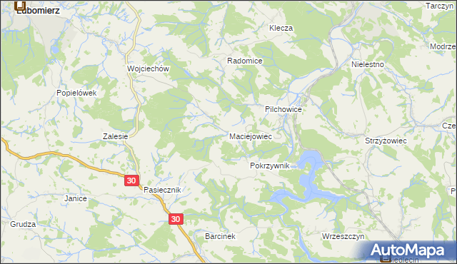 mapa Maciejowiec, Maciejowiec na mapie Targeo