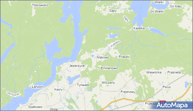 mapa Makowo gmina Iława, Makowo gmina Iława na mapie Targeo