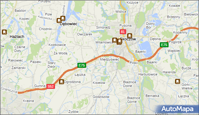 mapa Międzyświeć, Międzyświeć na mapie Targeo