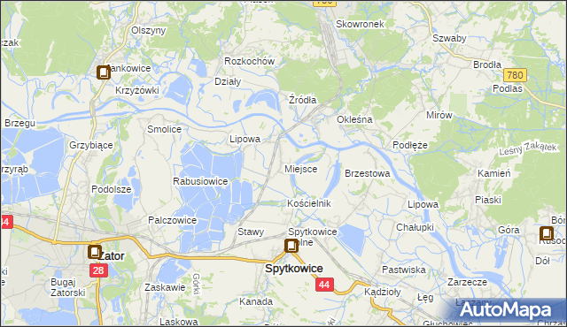 mapa Miejsce gmina Spytkowice, Miejsce gmina Spytkowice na mapie Targeo