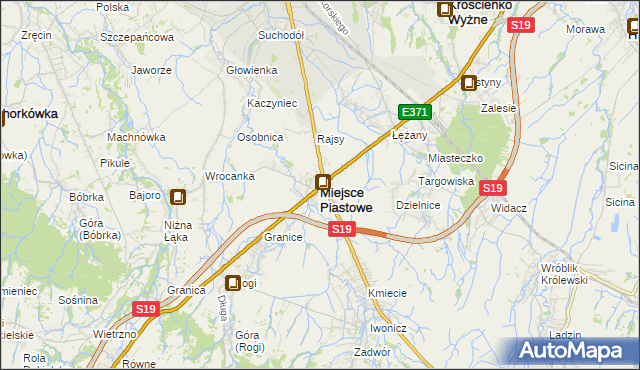 mapa Miejsce Piastowe, Miejsce Piastowe na mapie Targeo