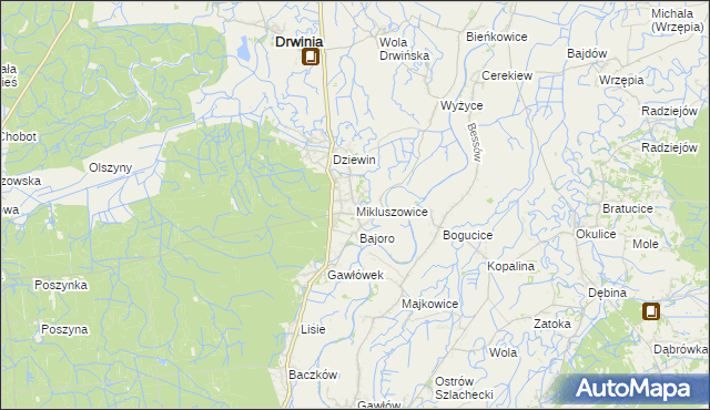 mapa Mikluszowice, Mikluszowice na mapie Targeo