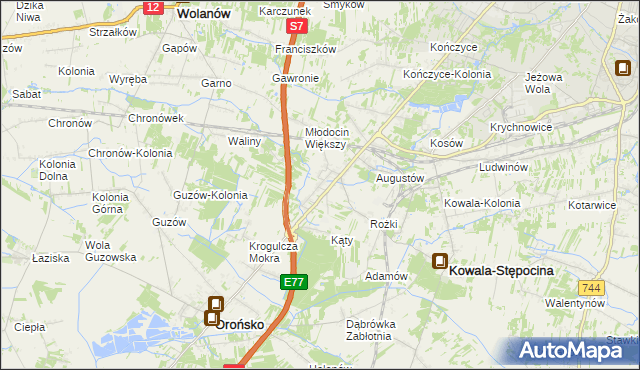 mapa Młodocin Mniejszy, Młodocin Mniejszy na mapie Targeo