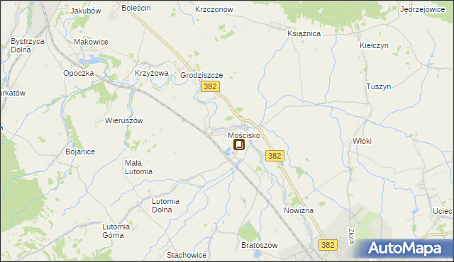 mapa Mościsko gmina Dzierżoniów, Mościsko gmina Dzierżoniów na mapie Targeo