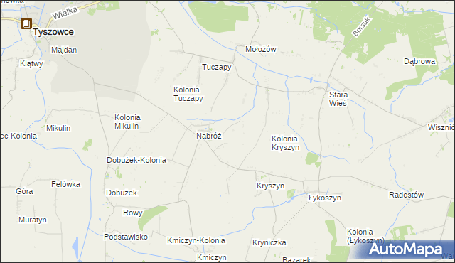 mapa Nabróż-Kolonia, Nabróż-Kolonia na mapie Targeo