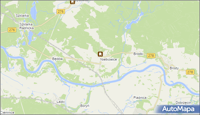 mapa Nietkowice, Nietkowice na mapie Targeo