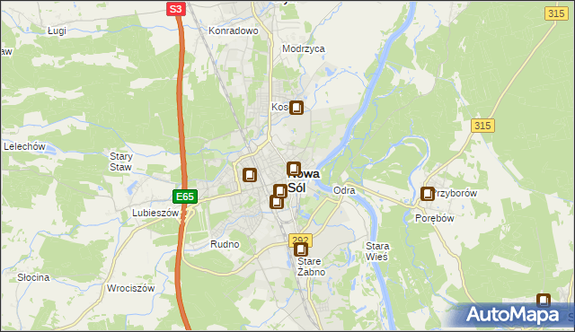 mapa Nowa Sól, Nowa Sól na mapie Targeo