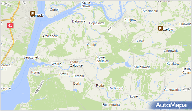 mapa Nowe Załubice, Nowe Załubice na mapie Targeo
