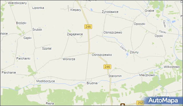 mapa Ośniszczewko, Ośniszczewko na mapie Targeo