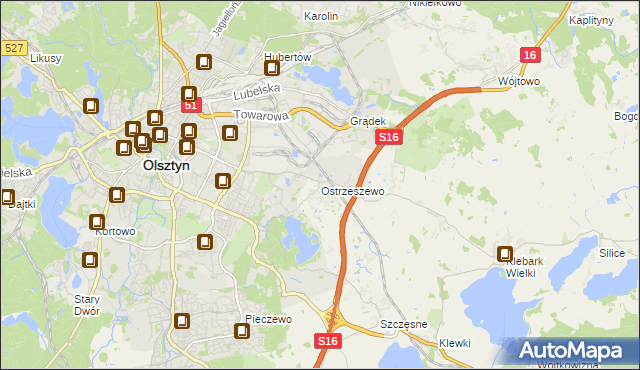 mapa Ostrzeszewo, Ostrzeszewo na mapie Targeo