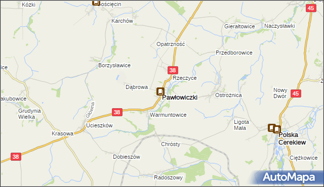 mapa Pawłowiczki, Pawłowiczki na mapie Targeo