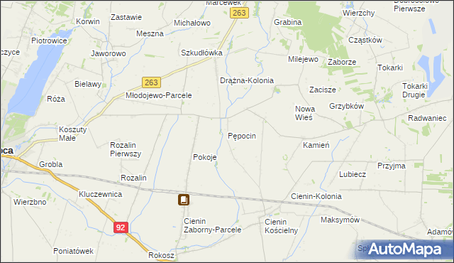 mapa Pępocin, Pępocin na mapie Targeo