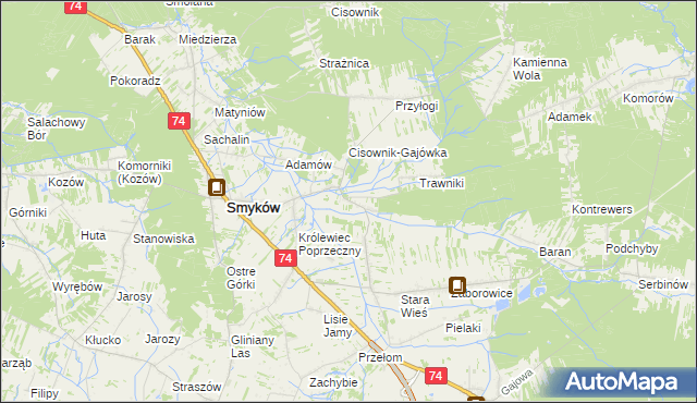 mapa Piaski Królewieckie, Piaski Królewieckie na mapie Targeo