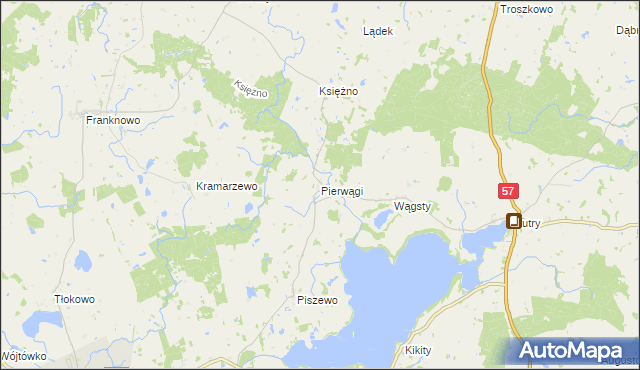 mapa Pierwągi, Pierwągi na mapie Targeo