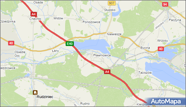 mapa Pławniowice, Pławniowice na mapie Targeo