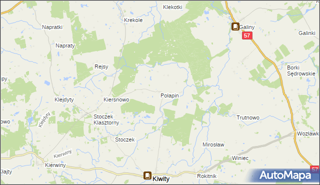 mapa Połapin, Połapin na mapie Targeo