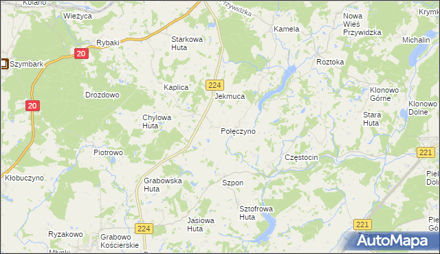 mapa Połęczyno, Połęczyno na mapie Targeo