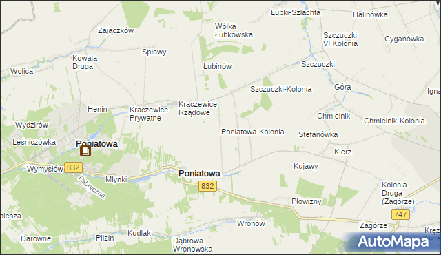 mapa Poniatowa-Kolonia, Poniatowa-Kolonia na mapie Targeo