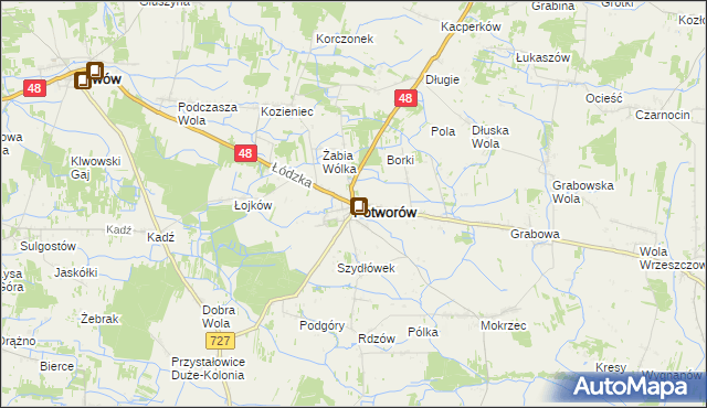 mapa Potworów powiat przysuski, Potworów powiat przysuski na mapie Targeo