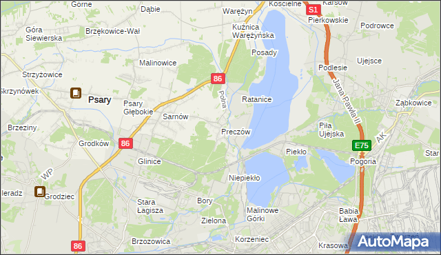 mapa Preczów, Preczów na mapie Targeo