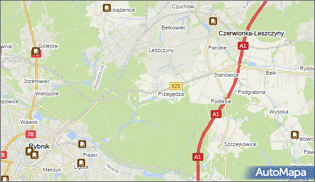 mapa Przegędza, Przegędza na mapie Targeo