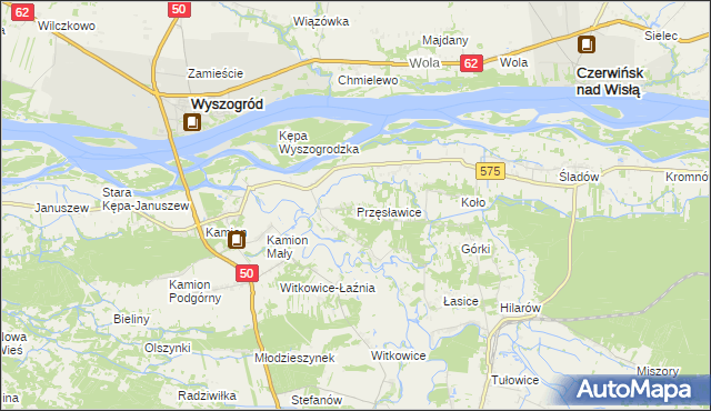 mapa Przęsławice gmina Brochów, Przęsławice gmina Brochów na mapie Targeo