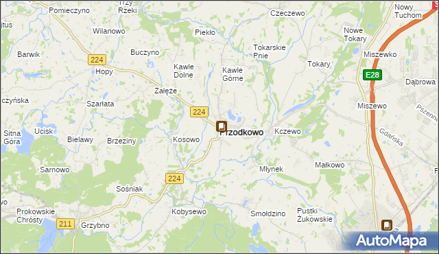 mapa Przodkowo, Przodkowo na mapie Targeo