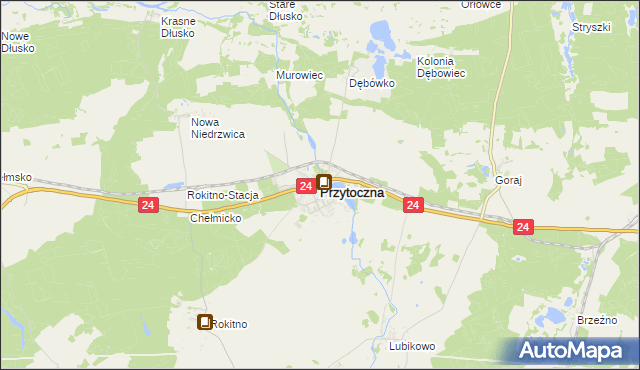 mapa Przytoczna, Przytoczna na mapie Targeo