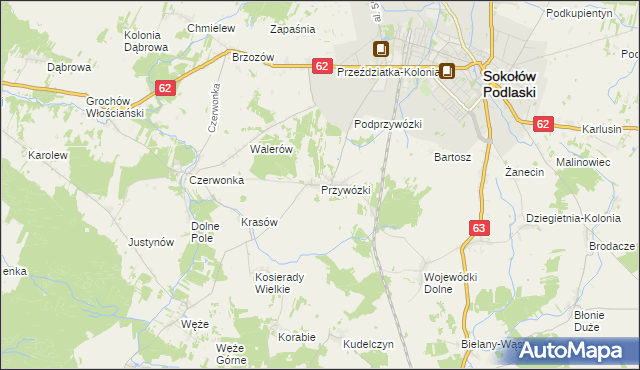 mapa Przywózki, Przywózki na mapie Targeo