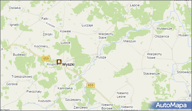 mapa Pulsze, Pulsze na mapie Targeo