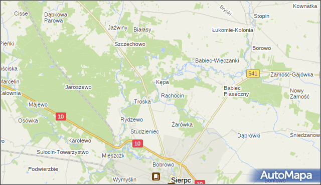 mapa Rachocin, Rachocin na mapie Targeo